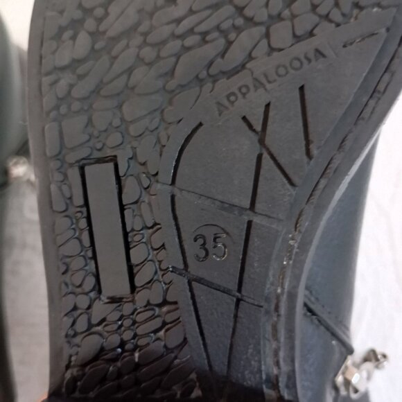 Santorini Black Leather Womens Ankle Boots Size 35 - Picture 3 of 9